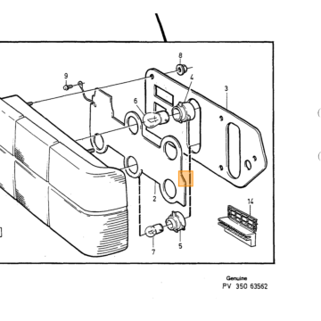 Achterlicht Rechts Chroomstrip Volvo 740 4 deurs sedan -1989 (3518919)