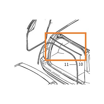 Rubber Afdichtstrip Achterklep Boven Volvo V70 - XC70  Tijdelijk NML
