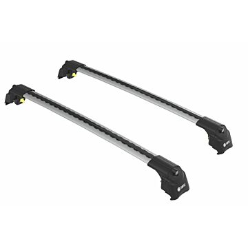Dakdragers zilver voor aan roofrail/dakrail  Volvo XC90 2015+  max 75kg dakrail  wing vorm  voor weinig windgeruis