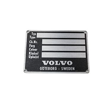 Type de plaque en aluminium blanc (sous le capot) PV444+P1800+PV544+Amazon pour Volvo