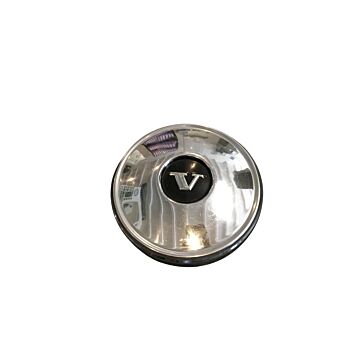 Enjoliveur chrome/noir, Capuchon de moyeu, Original Volvo, Volvo PV+Amazon+P1800+140 1964+, 670437, Utilisé, Produit d'occasion pour Volvo.