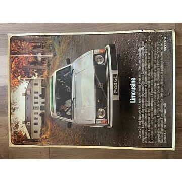 Poster Volvo 244 GL, Reproductie Origineel, B1 Formaat 70 x 100 cm