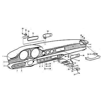 Tableau de bord Volvo P1800 S RHD