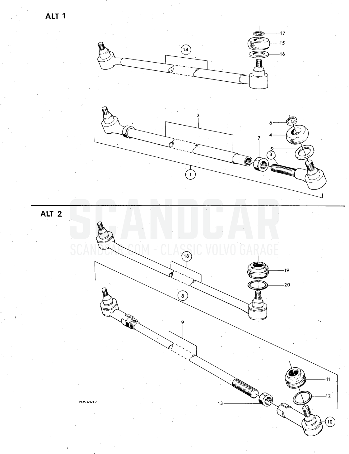 rad, steering rad Illustration Sats Kit - vue éclatée, Autres pièces, Volvo série 140 jusqu’à 1972