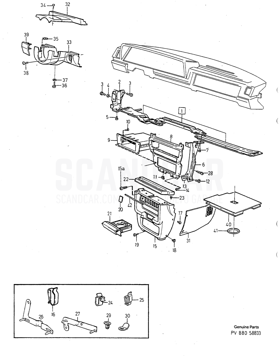 Carrosserie et intérieur, page 1052 - vue éclatée, Volvo série 240 à partir de 1988