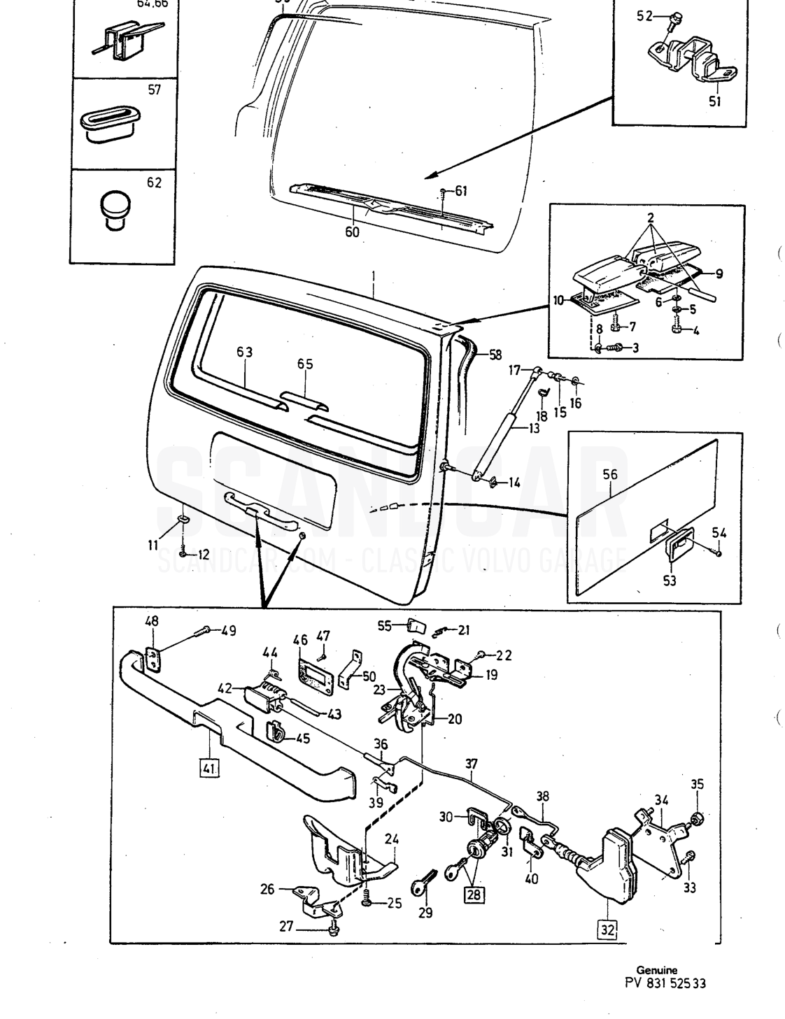 Carrosserie et intérieur, page 838 - vue éclatée, Volvo série 240 à partir de 1988