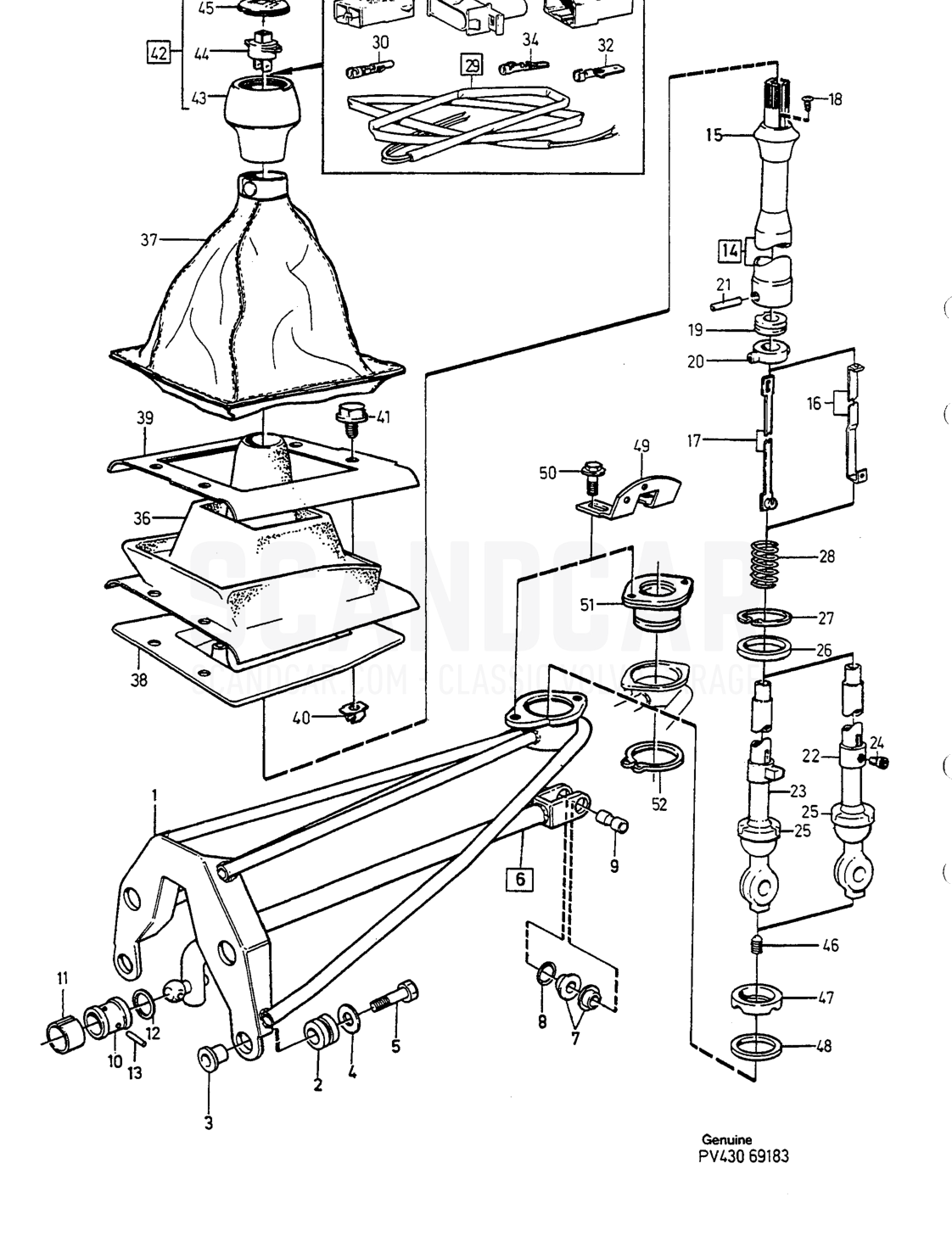 GETRIEBE - vue éclatée, Transmission, Volvo série 740-760 jusqu’à 1984