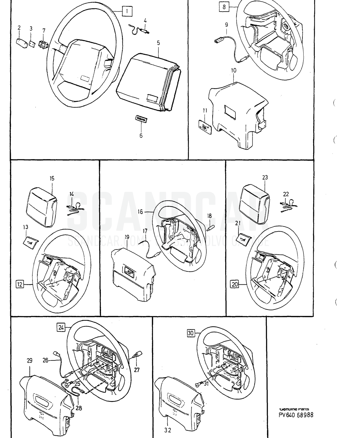 Suspension et direction, page 1124 - vue éclatée, Volvo série 940-960 à partir de 1994