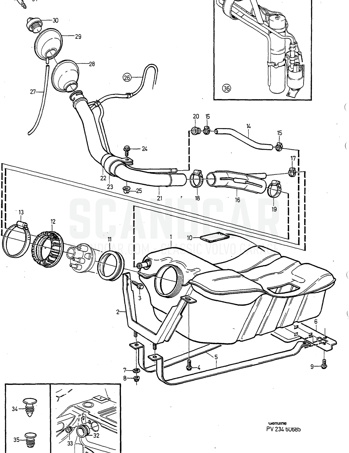 Moteur, page 266 - vue éclatée, Volvo série 940-960 à partir de 1994