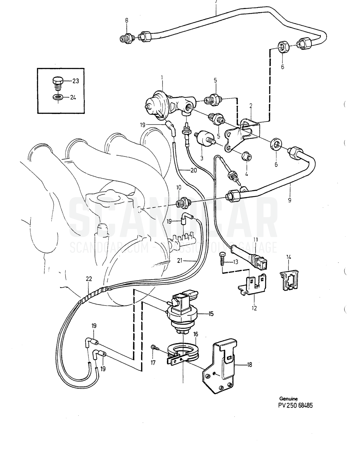 Moteur, page 334 - vue éclatée, Volvo série 940-960 à partir de 1994