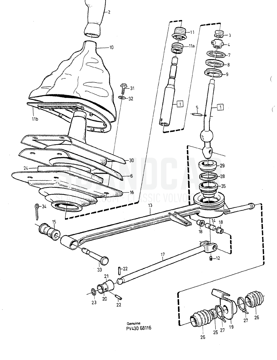 Transmission, page 834 - vue éclatée, Volvo série 940-960 à partir de 1994