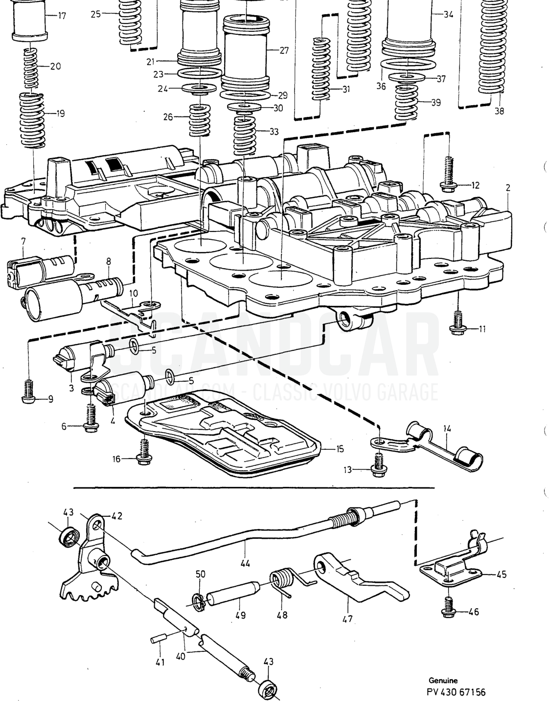 Transmission, page 918 - vue éclatée, Volvo série 940-960 à partir de 1994