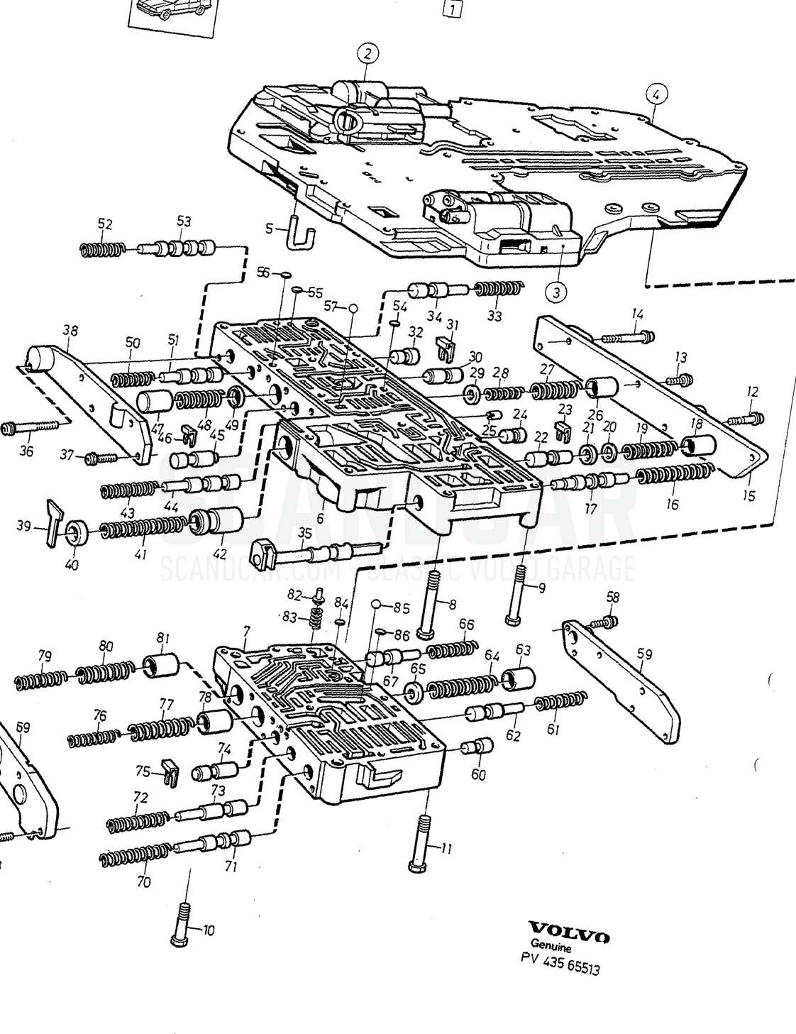 Transmission, page 940 - vue éclatée, Volvo série 940-960 à partir de 1994