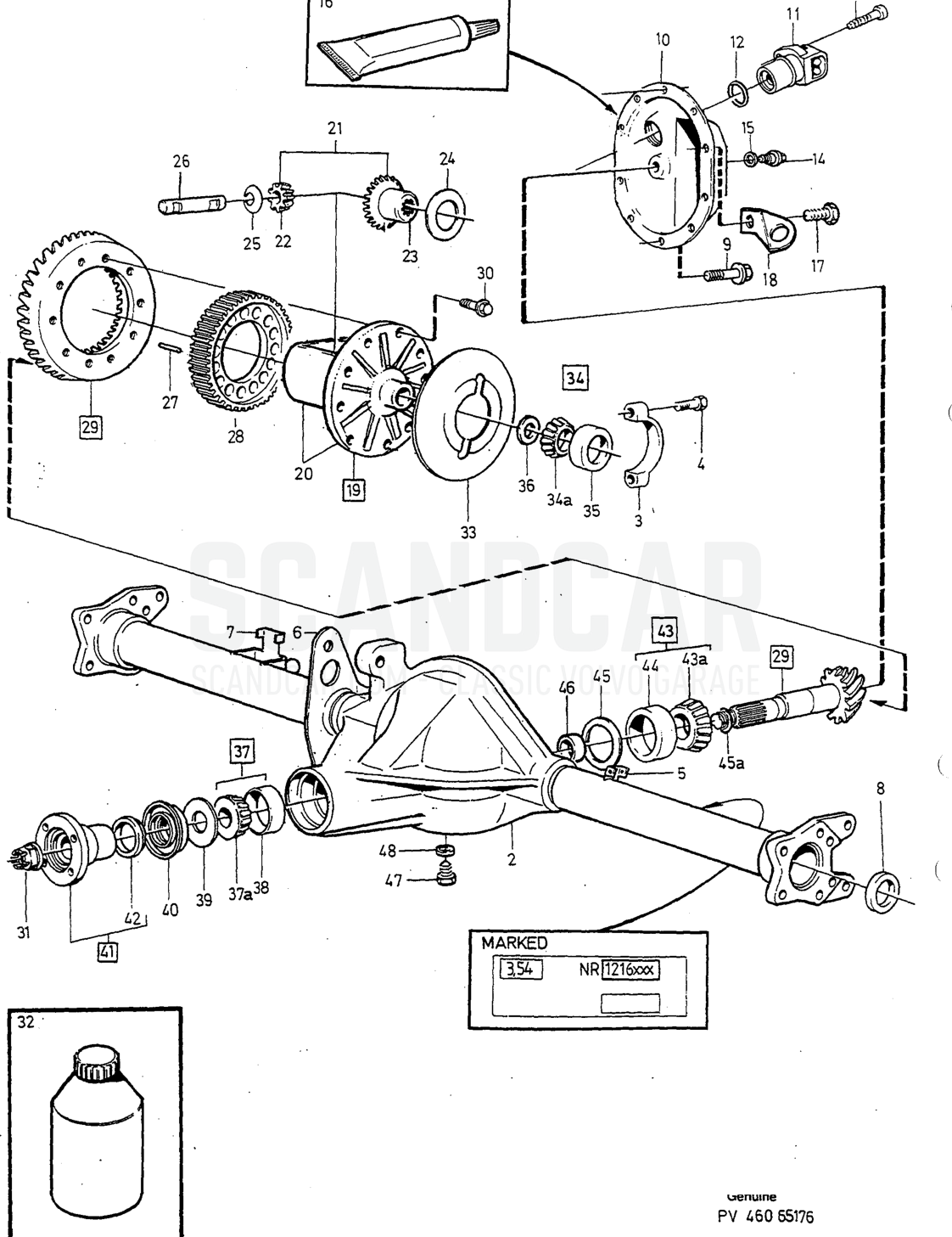 Transmission, page 998 - vue éclatée, Volvo série 940-960 à partir de 1994