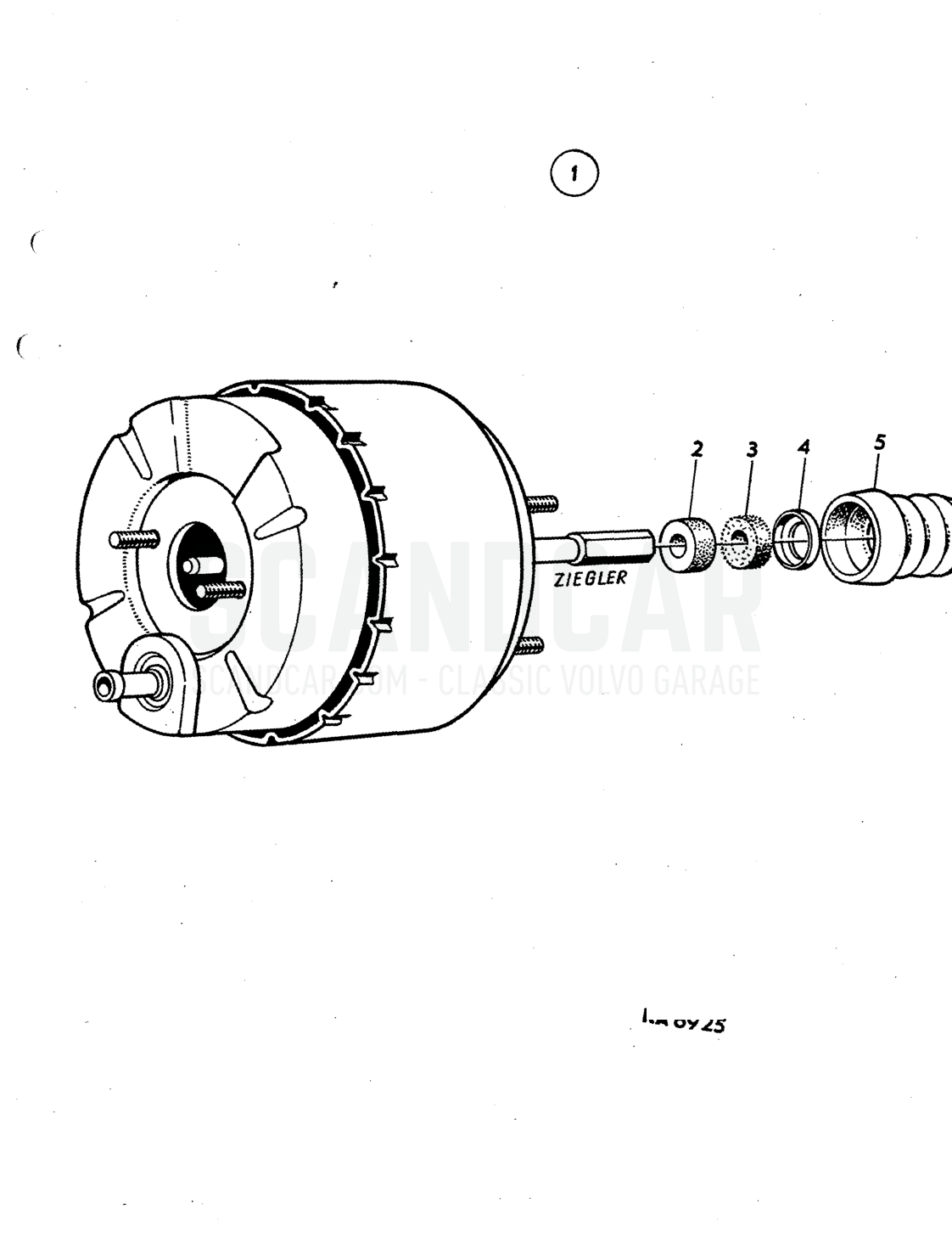 Brake pedal with Illustration installation components Sats Kit - vue éclatée, Freins, Volvo P1800