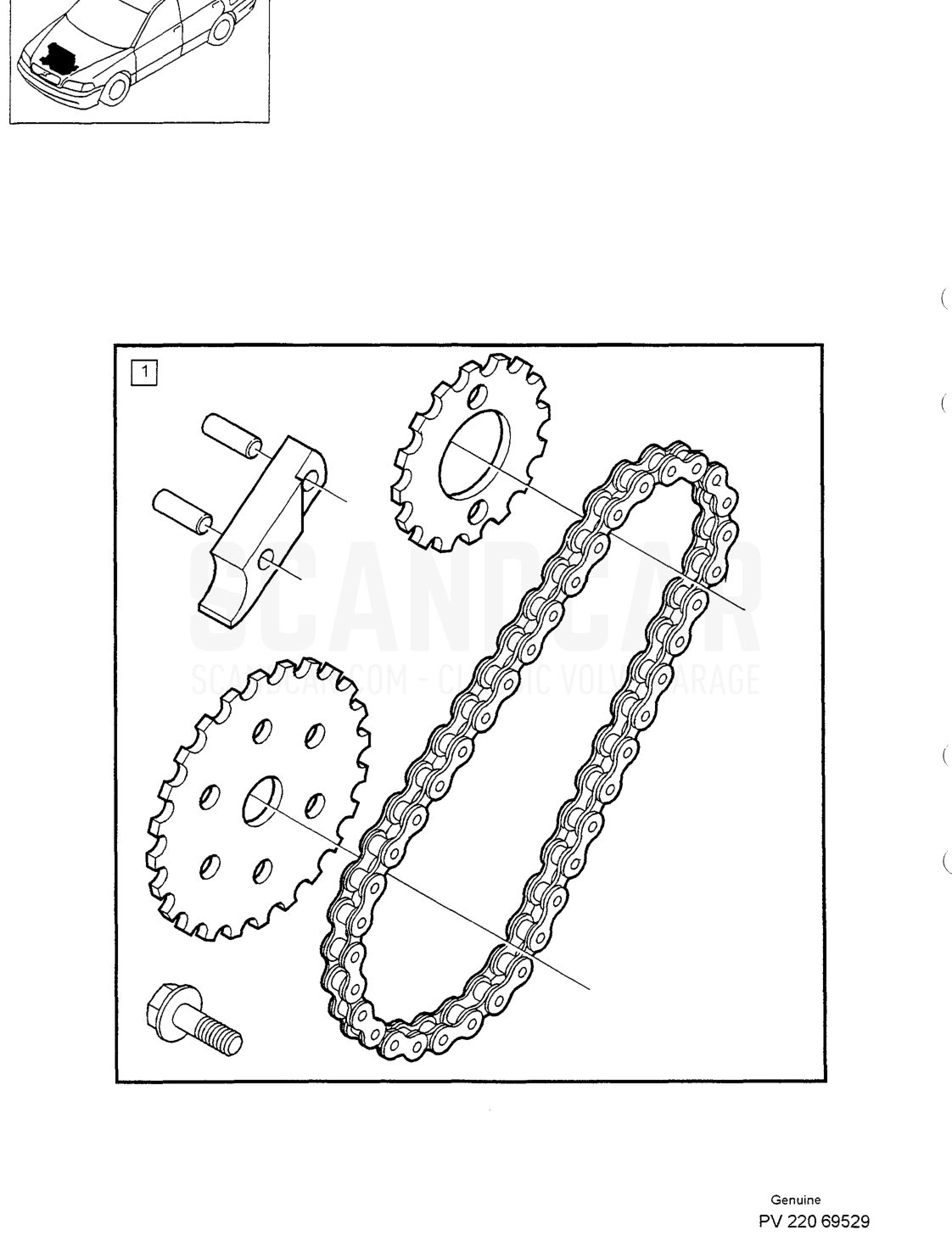 REPAIR KITS OIL PUMP - vue éclatée, Autres pièces, Volvo série S40/V40 à partir de 1996