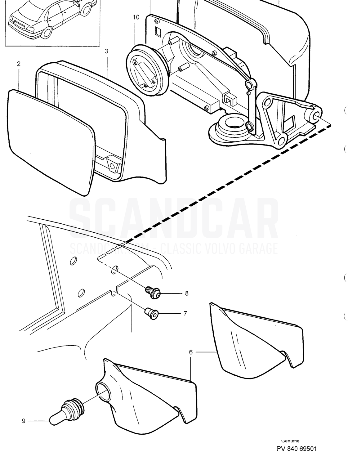 SEALING STRIPS - vue éclatée, Carrosserie, Volvo série S40/V40 à partir de 1996